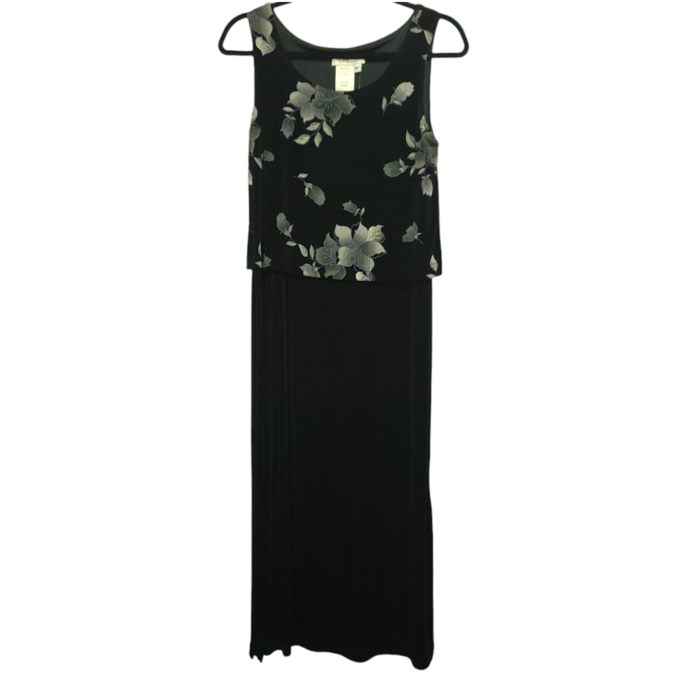 NWT Coldwater Creek Black and‎ Floral Dress Size 8P